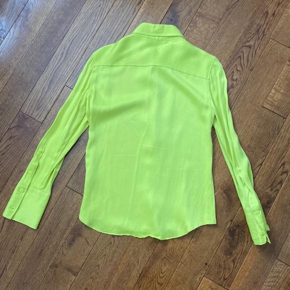 Zara Chartreuse Button Up Blouse - Picture 6 of 6